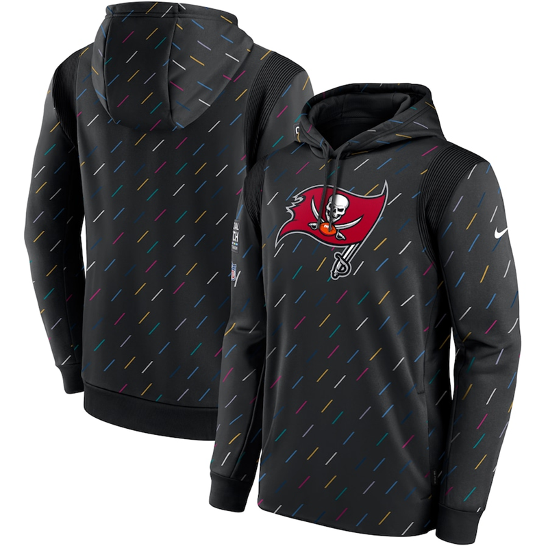 Men's Tampa Bay Buccaneers 2021 Charcoal Crucial Catch Therma Pullover Hoodie